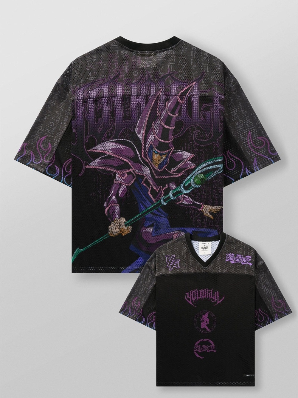 YoungLA x Yu-gi-Oh! Black Dark Magician Graphic Print Jersey Shirt